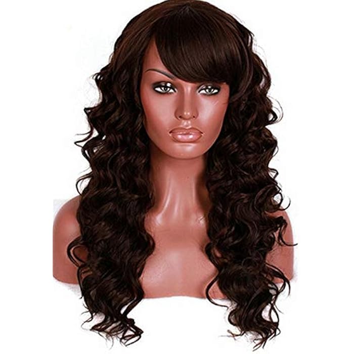 DILLARDS Fashion Heat-Resistant Fluffy Elegant Long Curly Wigs Brown For Ladies 0820-12 - Image 3